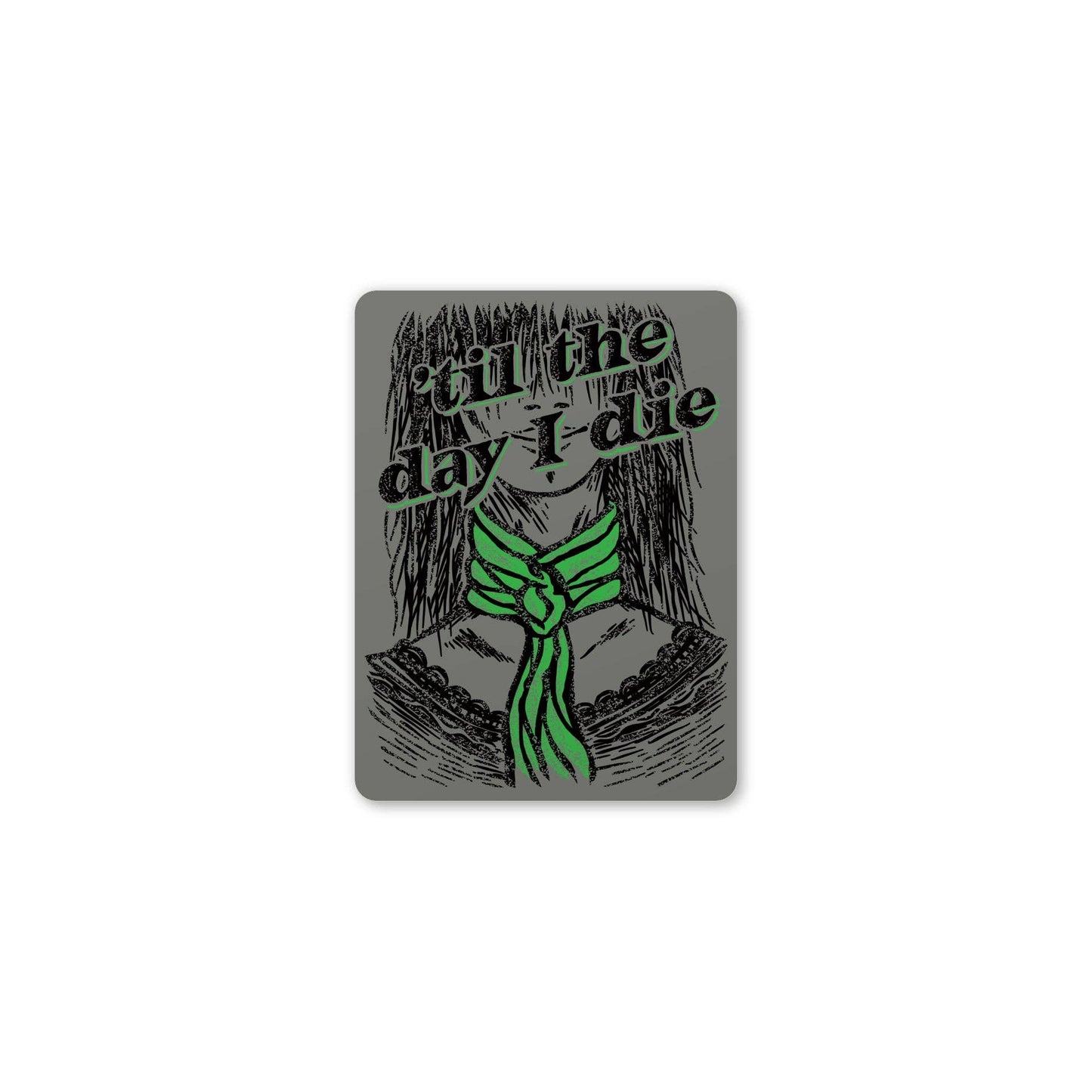 Girl with the Green Ribbon Sticker