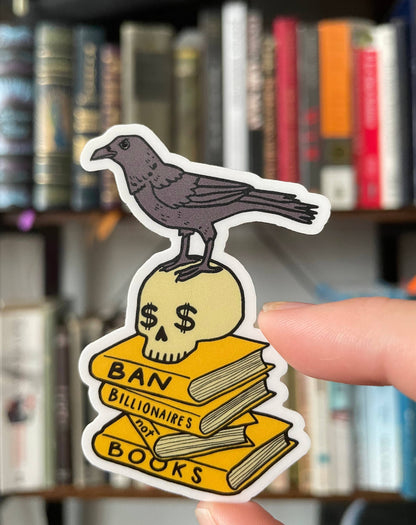 Ban Billionaires Not Books Sticker