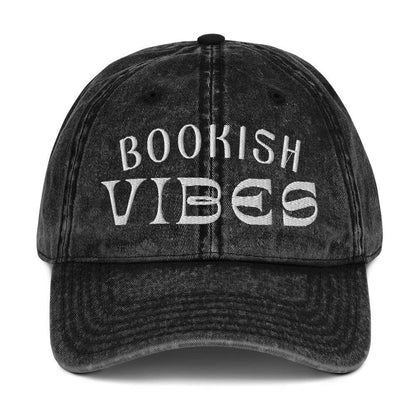 Bookish Vibes Vintage Hat Black